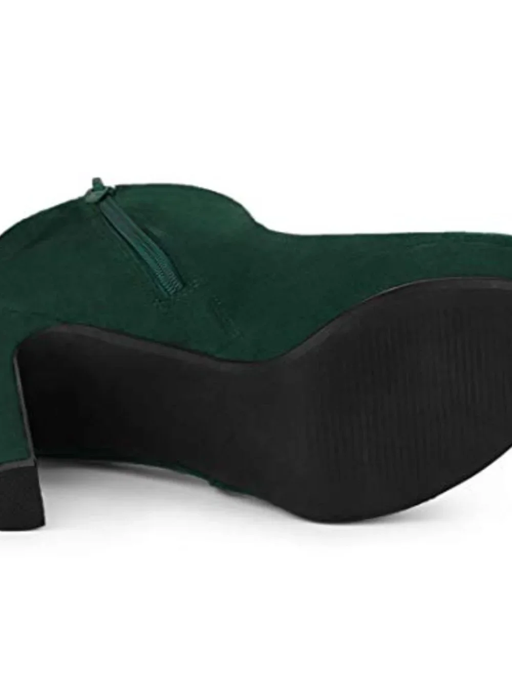 Faux Suede Round Toe Chunky High Heel Platform Ankle Boots